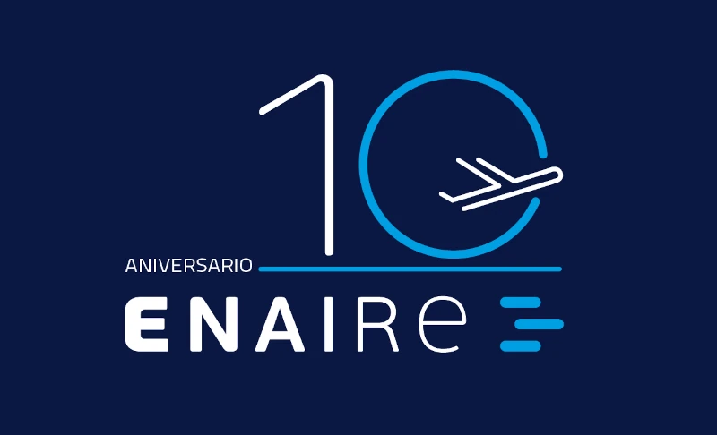 Logotipo del aniversario de ENAIRE.